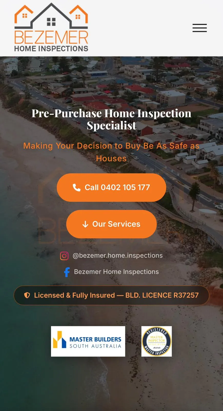 Bezemer Home Inspections mobile view