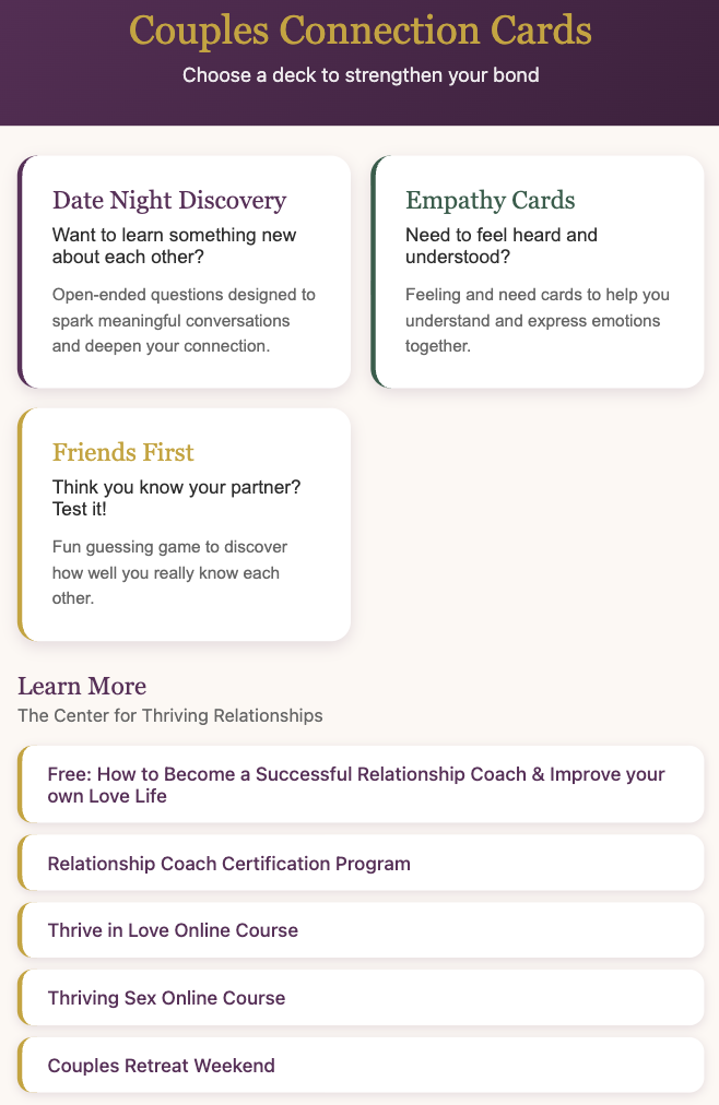 Connection Card tablet view