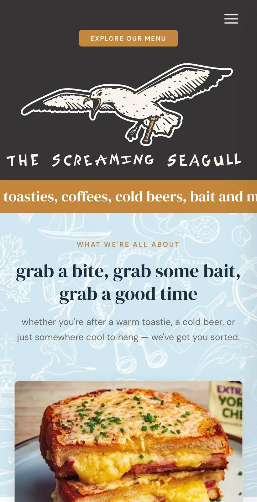 The Screaming Seagull mobile view